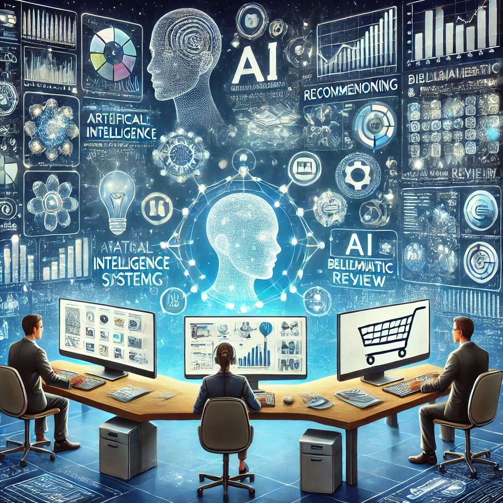 DALL·E-2025-03-05-08.49.15-An-illustration-depicting-the-application-of-artificial-intelligence-AI-and-machine-learning-in-the-e-commerce-industry-as-analyzed-in-a-bibliometr