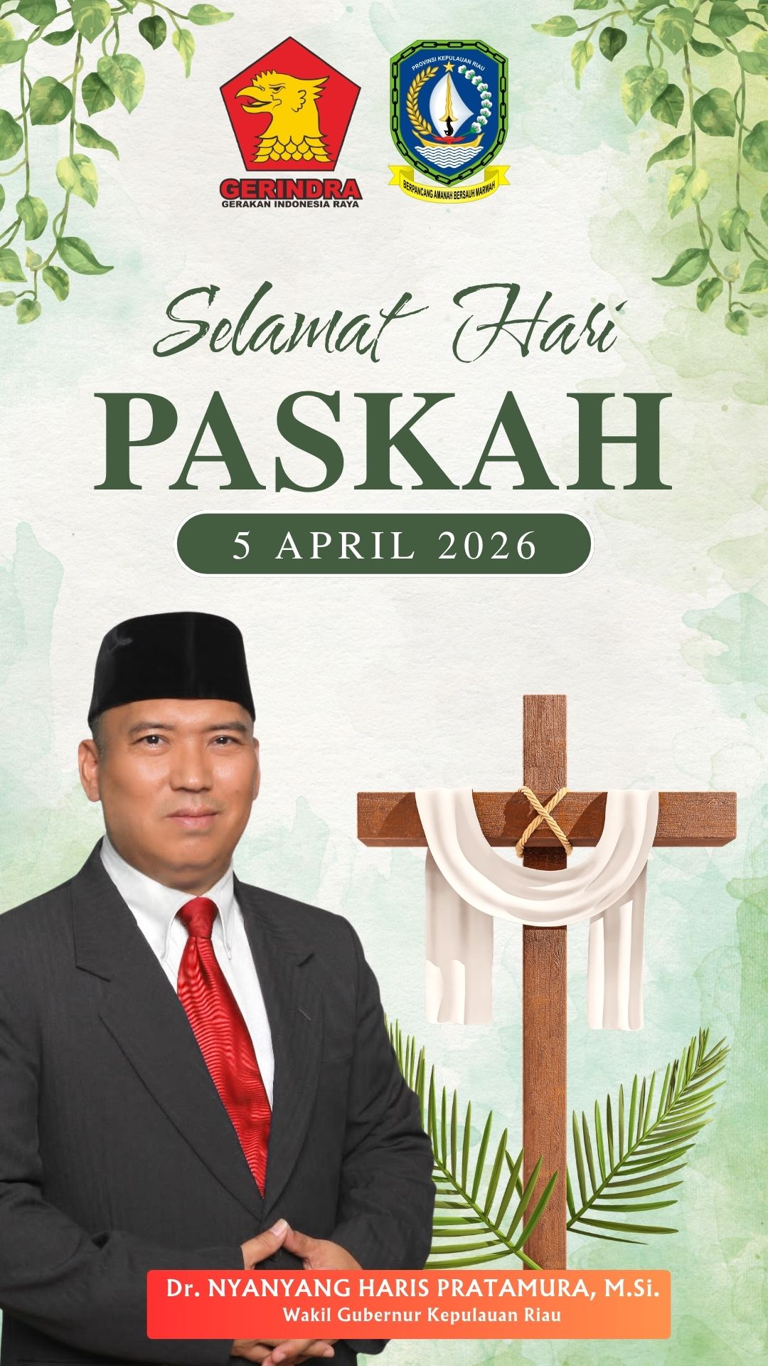 Hijau dan Putih Modern Selamat Hari Paskah Instagram Story