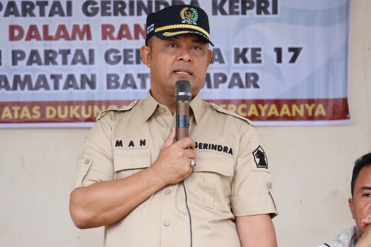 Ketua DPD Partai Gerindra Kepulauan Riau sekaligus Ketua DPRD Provinsi Kepri, Iman Sutiawan